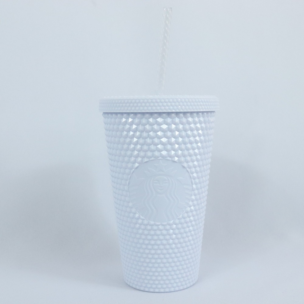 Starbucks Spring 2024 White Studded Bling Cold Cup Tumbler 16oz